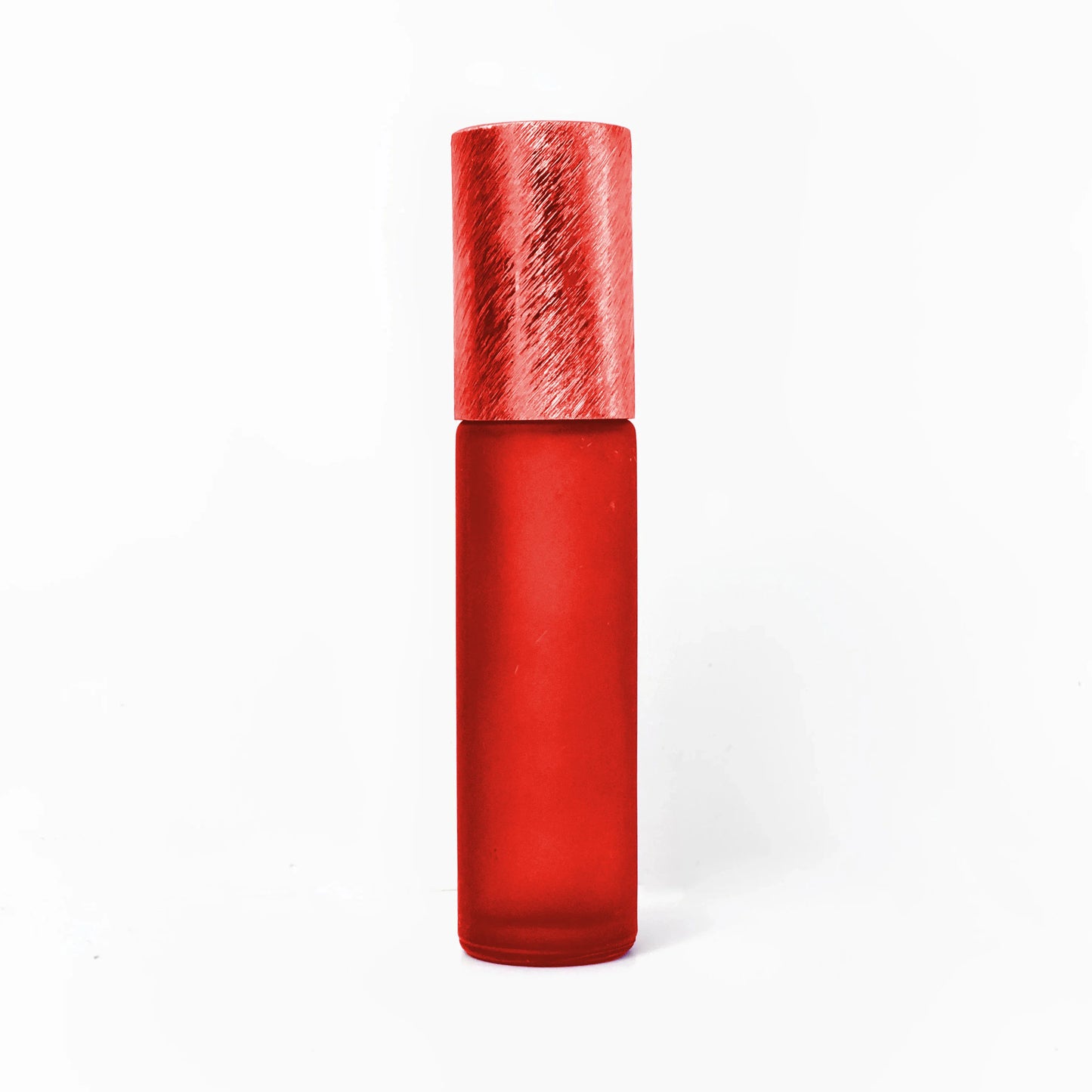 10ml Buntglas Roll-On Fläschchen rot mit Verschlusskappe rot-metallic (6er Pack)