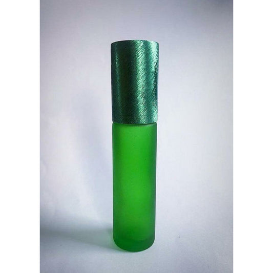 10ml colored glass roll-on bottles in green with green screw caps (pack of 6)
